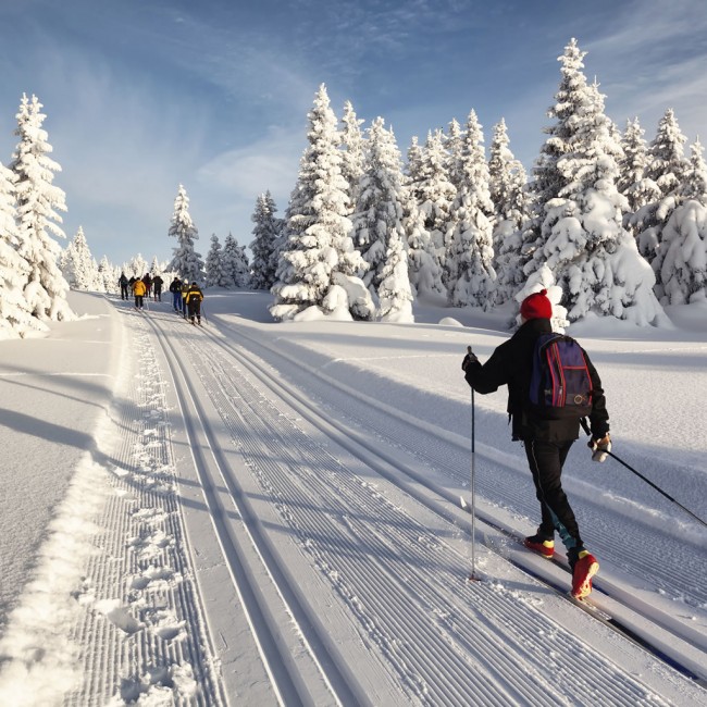 Langlaufen in den Bergen von Schladming